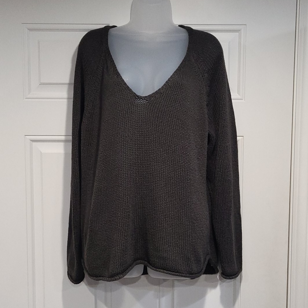 SWEATER: VNeck Grey Sweater H&M Basic